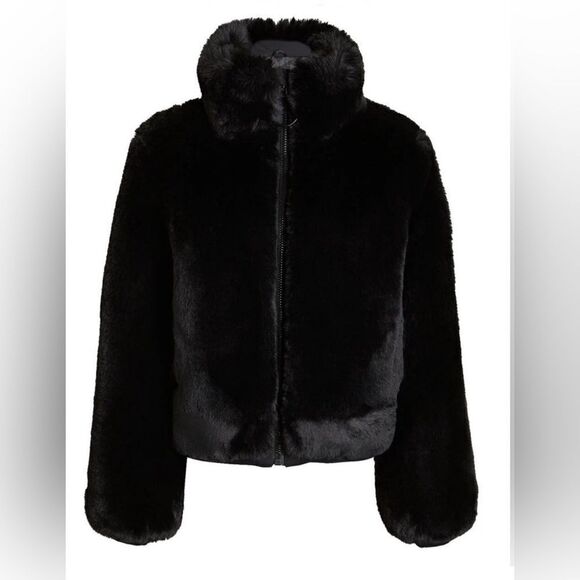 Goldbergh Victoria Faux Fur Furry Ski Jacket Black NWOT US 4 - Picture 2 of 10